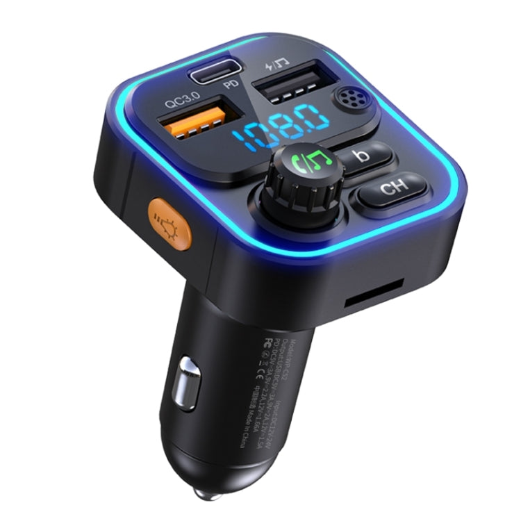 WEKOME WP-C52 Pop Digital Series MP3 Wireless Fast Charging Car Charger, WP-C52