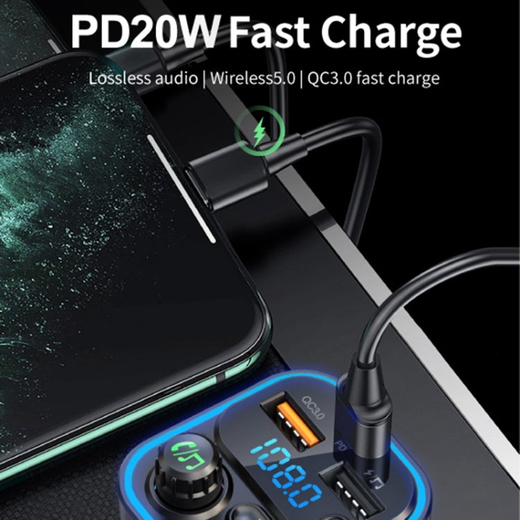 WEKOME WP-C52 Pop Digital Series MP3 Wireless Fast Charging Car Charger, WP-C52