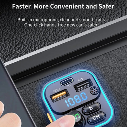 WEKOME WP-C52 Pop Digital Series MP3 Wireless Fast Charging Car Charger, WP-C52