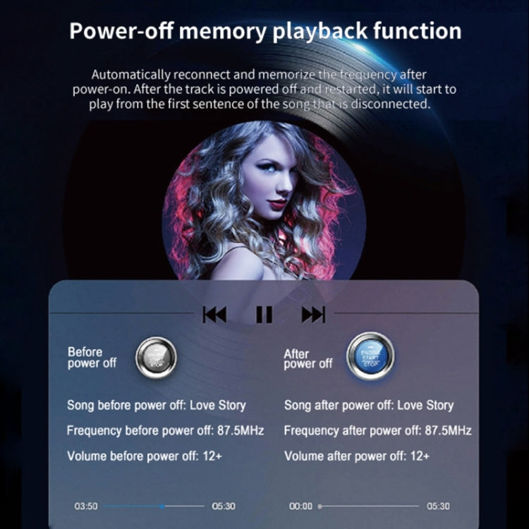 WEKOME WP-C52 Pop Digital Series MP3 Wireless Fast Charging Car Charger, WP-C52