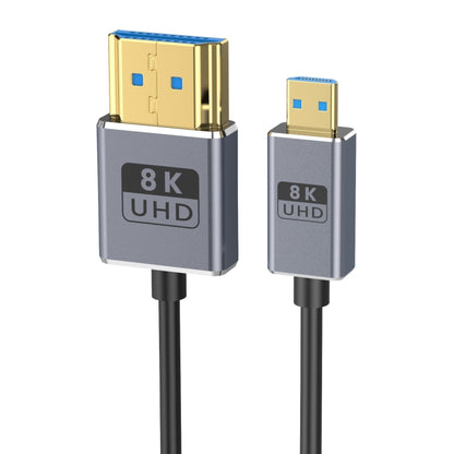 1.2m Coaxial Micro HDMI to HDMI 8K UHD 48Gbps Video Connection Cable, 120cm Right Elbow, 120cm Straight Head, 120cm Left Elbow
