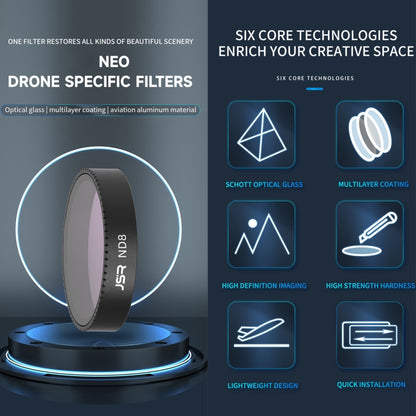 For DJI Neo JSR KB Series Drone Lens Filter, MCUV, CPL, ND8, ND16, ND32, ND64, ND8PL, ND16PL, ND32PL, ND64PL, NIGHT, STAR, Black Mist 1/4, Streak Drawing Blue, 3 in 1 CPL ND8/16, 4 in 1 CPL ND8 Brushed Black Mist, 4 in 1 ND8-64, 6 in 1 ND8-64 CPL STAR...