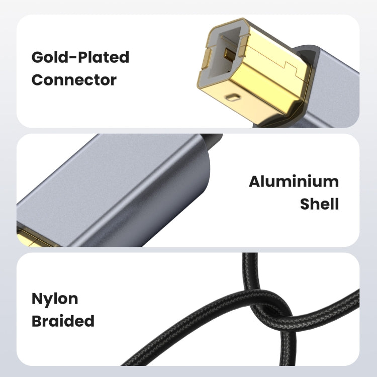 USB 2.0 A Male to B Male Square Port Printer Data Transmission Extension Cable, 0.3m, 1.8m, 3m, 5m, 10m