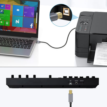 USB 2.0 A Male to B Male Square Port Printer Data Transmission Extension Cable, 0.3m, 1.8m, 3m, 5m, 10m