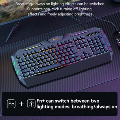 Yesido KB21 104-key 1.5m USB Wired Keyboard with Breathing Light, KB21