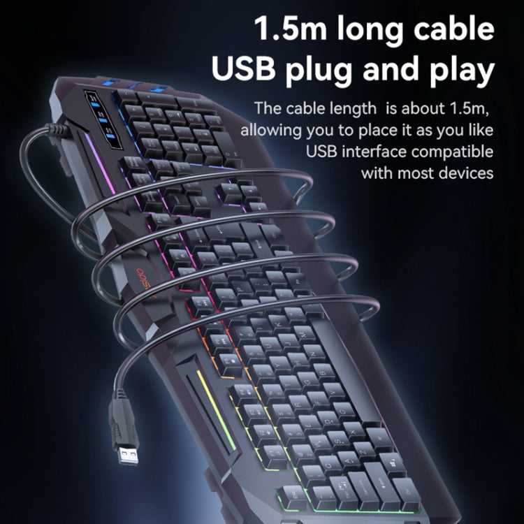 Yesido KB21 104-key 1.5m USB Wired Keyboard with Breathing Light, KB21