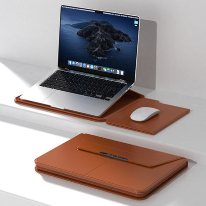 Multifunctional Laptop PU Magnetic Stand Split Liner Bag with Mouse Pad Function, 15 inch, 13-14 inch