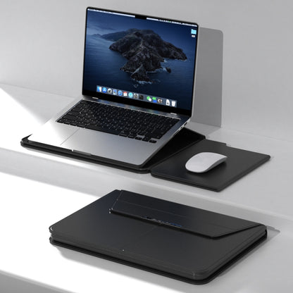 Multifunctional Laptop PU Magnetic Stand Split Liner Bag with Mouse Pad Function, 15 inch, 13-14 inch