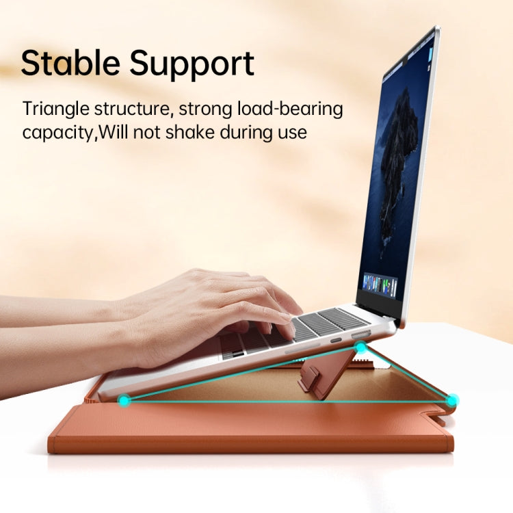 Multifunctional Laptop PU Magnetic Stand Split Liner Bag with Mouse Pad Function, 15 inch, 13-14 inch