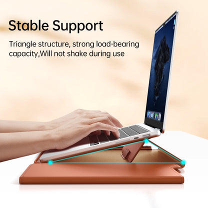 Multifunctional Laptop PU Magnetic Stand Split Liner Bag with Mouse Pad Function, 15 inch, 13-14 inch