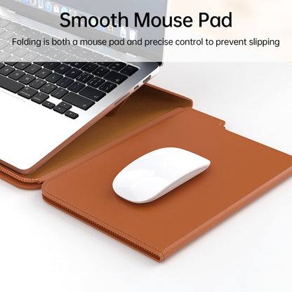 Multifunctional Laptop PU Magnetic Stand Split Liner Bag with Mouse Pad Function, 15 inch, 13-14 inch