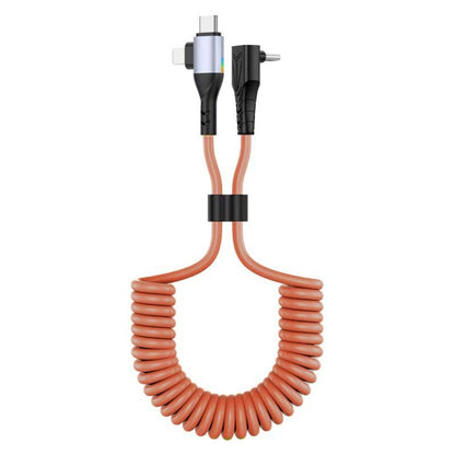 For LeadingIdeal L9 / L8 / L7 / L6 PD65W Type-C Elbow to Type-C, 8 Pin Spring Charging Cable