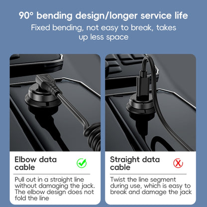 For LeadingIdeal L9 / L8 / L7 / L6 PD65W Type-C Elbow to Type-C, 8 Pin Spring Charging Cable