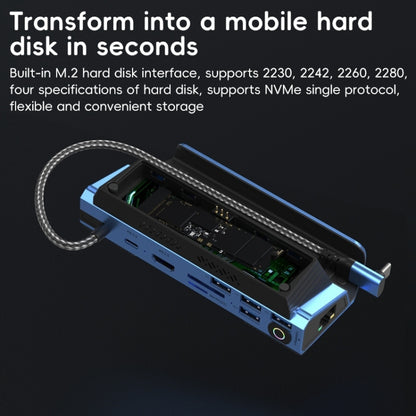 YCE-V279 10 in 1 USB-C Gaming Dock Station Hard Disk Enclosure with Detachable Fan, 10 in 1