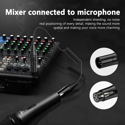 Audio Microphone Balanced Shielded Coiled Pure Copper Cable, Length: 0.5m, XLR 3 Pin Male to XLR 3 Pin Female