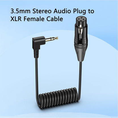 Gold Plated Connector Copper Core Right Angle Coiled Audio Cable, Length: 0.5m, 3.5mm to XLR Male, 3.5mm to XLR Female