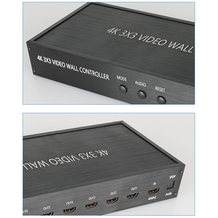 NK-BT88 4K 3x3 HDMI Video Wall Controller Multi-screen Splicing Processor with Remote Controller, UK Plug, US Plug