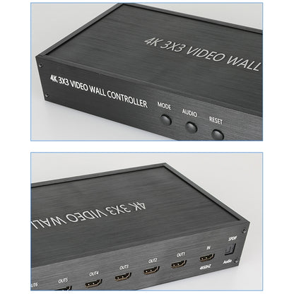 NK-BT88 4K 3x3 HDMI Video Wall Controller Multi-screen Splicing Processor with Remote Controller, UK Plug, US Plug