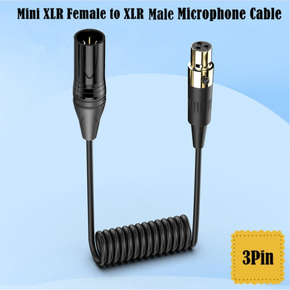 Audio Mixer Mini Microphone Coiled Audio Cable, Length: 0.5m, Mini XLR Female to XLR Male, Mini XLR Female to XLR Female
