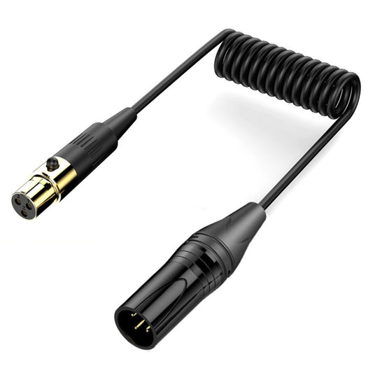 Audio Mixer Mini Microphone Coiled Audio Cable, Length: 0.5m, Mini XLR Female to XLR Male, Mini XLR Female to XLR Female
