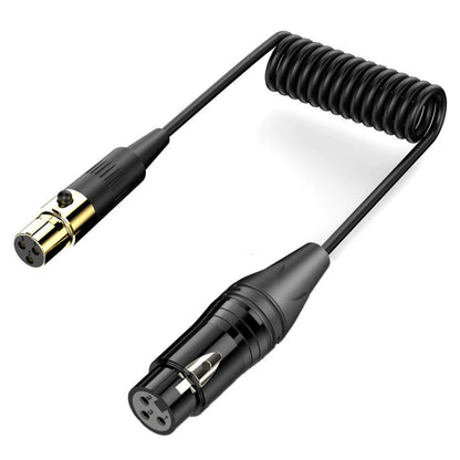 Audio Mixer Mini Microphone Coiled Audio Cable, Length: 0.5m, Mini XLR Female to XLR Male, Mini XLR Female to XLR Female