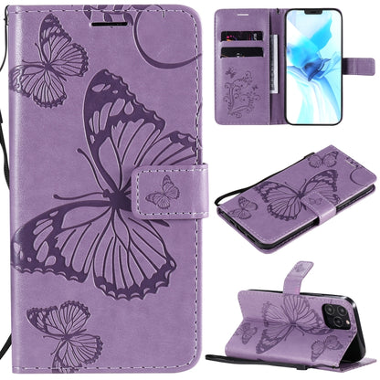 3D Butterfly Embossed Pattern Horizontal Flip Leather Case with Holder & Card Slot & Wallet & Lanyard, For LG G9, For iPhone 12 mini, For iPhone 12 / 12 Pro, For iPhone 12 Pro Max, For LG K41S & K51S, For LG K51