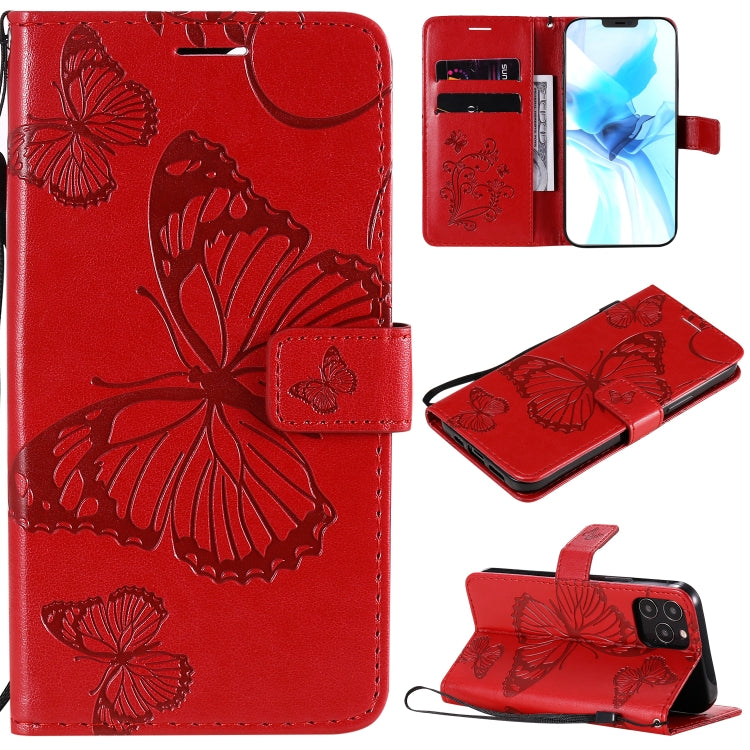3D Butterfly Embossed Pattern Horizontal Flip Leather Case with Holder & Card Slot & Wallet & Lanyard, For LG G9, For iPhone 12 mini, For iPhone 12 / 12 Pro, For iPhone 12 Pro Max, For LG K41S & K51S, For LG K51