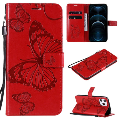 3D Butterfly Embossed Pattern Horizontal Flip Leather Case with Holder & Card Slot & Wallet & Lanyard, For LG G9, For iPhone 12 mini, For iPhone 12 / 12 Pro, For iPhone 12 Pro Max, For LG K41S & K51S, For LG K51