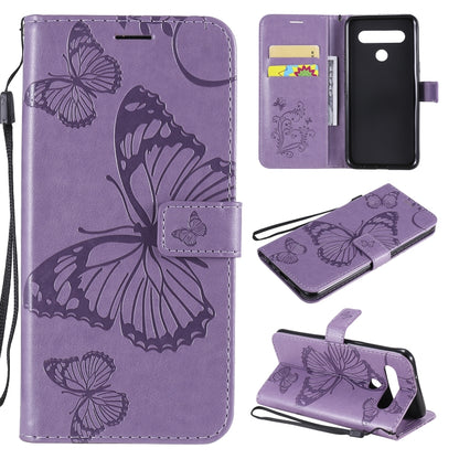 3D Butterfly Embossed Pattern Horizontal Flip Leather Case with Holder & Card Slot & Wallet & Lanyard, For LG K61, For LG Stylo 6, For LG K50S, For Motorola Moto E6s (2020)
