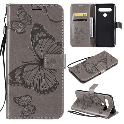 3D Butterfly Embossed Pattern Horizontal Flip Leather Case with Holder & Card Slot & Wallet & Lanyard, For LG K61, For LG Stylo 6, For LG K50S, For Motorola Moto E6s (2020)