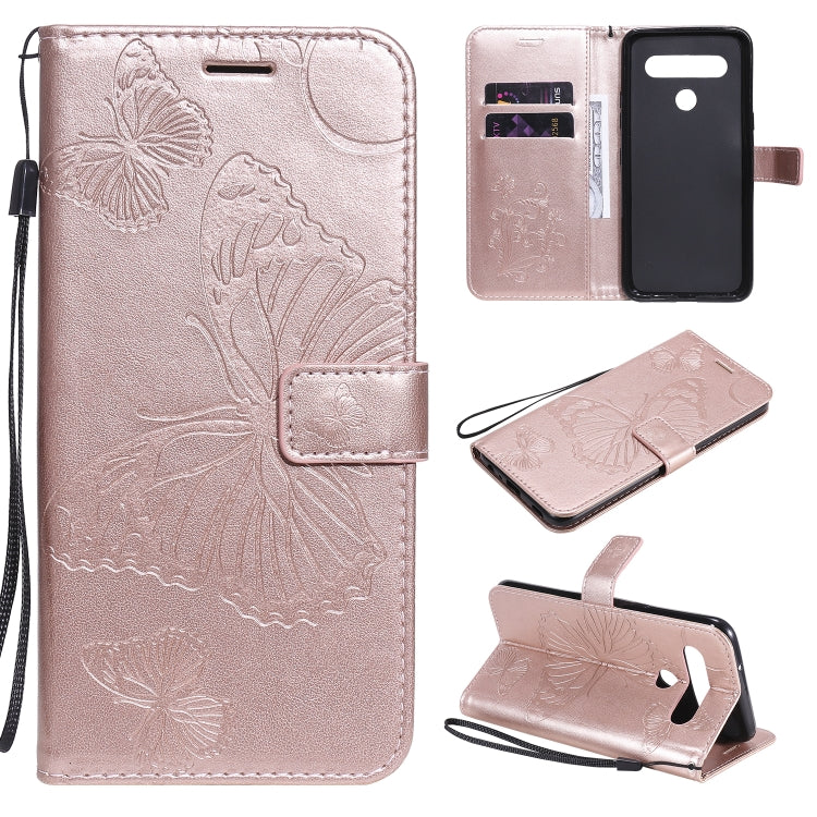 3D Butterfly Embossed Pattern Horizontal Flip Leather Case with Holder & Card Slot & Wallet & Lanyard, For LG K61, For LG Stylo 6, For LG K50S, For Motorola Moto E6s (2020)