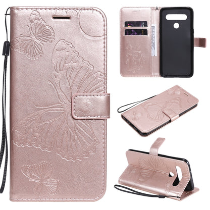 3D Butterfly Embossed Pattern Horizontal Flip Leather Case with Holder & Card Slot & Wallet & Lanyard, For LG K61, For LG Stylo 6, For LG K50S, For Motorola Moto E6s (2020)