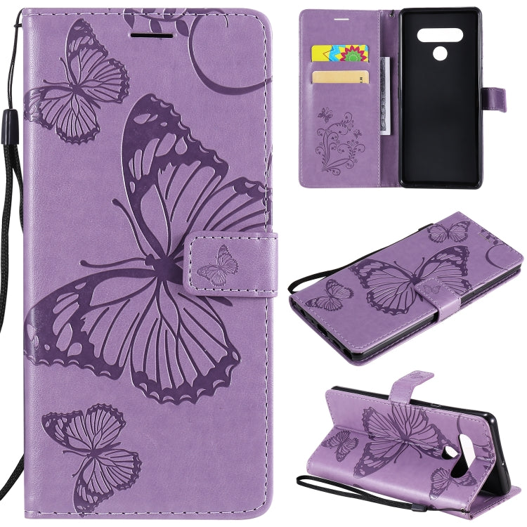 3D Butterfly Embossed Pattern Horizontal Flip Leather Case with Holder & Card Slot & Wallet & Lanyard, For LG K61, For LG Stylo 6, For LG K50S, For Motorola Moto E6s (2020)