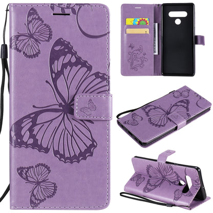 3D Butterfly Embossed Pattern Horizontal Flip Leather Case with Holder & Card Slot & Wallet & Lanyard, For LG K61, For LG Stylo 6, For LG K50S, For Motorola Moto E6s (2020)