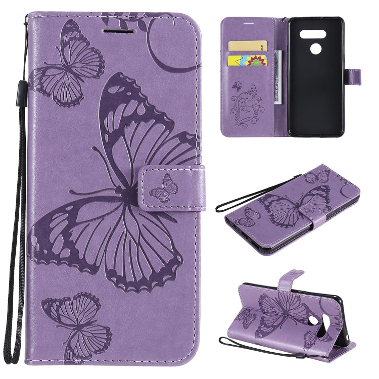 3D Butterfly Embossed Pattern Horizontal Flip Leather Case with Holder & Card Slot & Wallet & Lanyard, For LG K61, For LG Stylo 6, For LG K50S, For Motorola Moto E6s (2020)