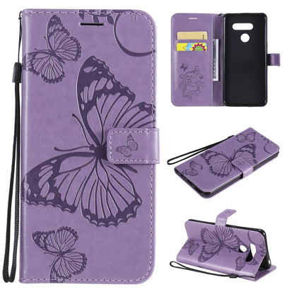3D Butterfly Embossed Pattern Horizontal Flip Leather Case with Holder & Card Slot & Wallet & Lanyard, For LG K61, For LG Stylo 6, For LG K50S, For Motorola Moto E6s (2020)