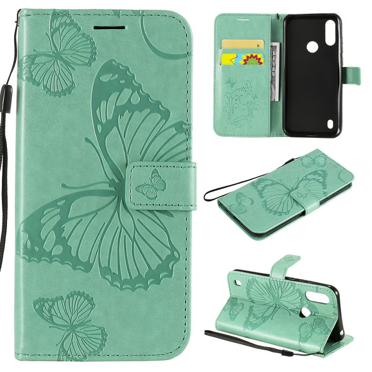 3D Butterfly Embossed Pattern Horizontal Flip Leather Case with Holder & Card Slot & Wallet & Lanyard, For LG K61, For LG Stylo 6, For LG K50S, For Motorola Moto E6s (2020)