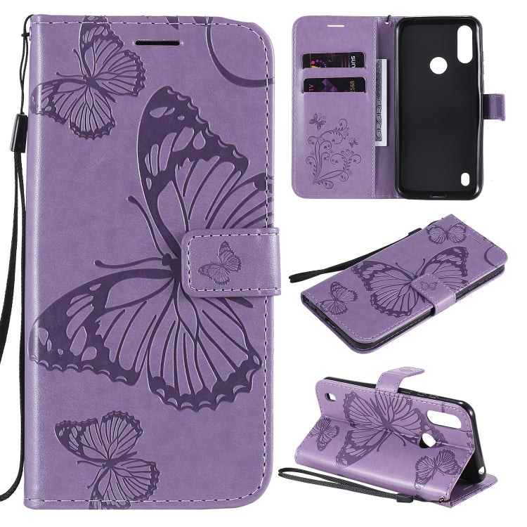 3D Butterfly Embossed Pattern Horizontal Flip Leather Case with Holder & Card Slot & Wallet & Lanyard, For LG K61, For LG Stylo 6, For LG K50S, For Motorola Moto E6s (2020)
