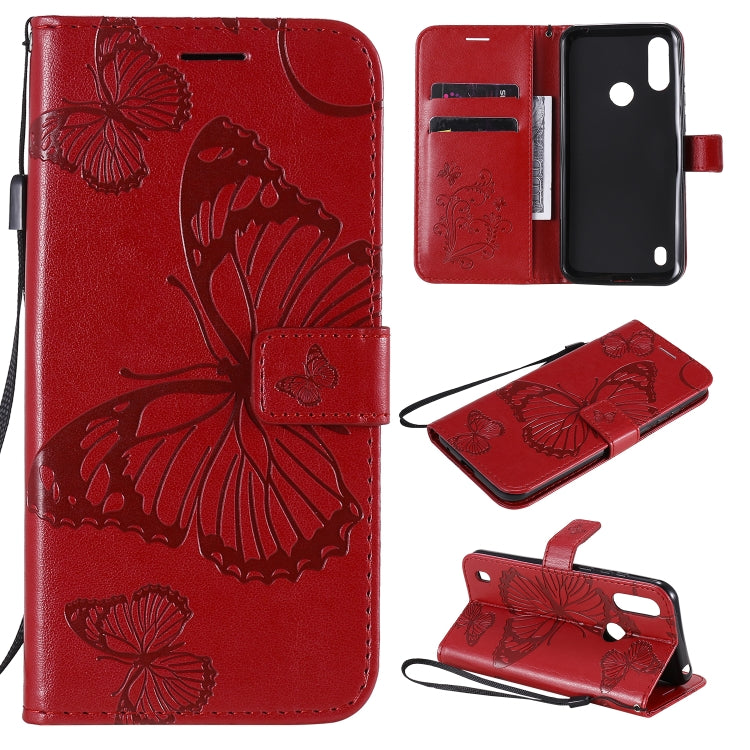 3D Butterfly Embossed Pattern Horizontal Flip Leather Case with Holder & Card Slot & Wallet & Lanyard, For LG K61, For LG Stylo 6, For LG K50S, For Motorola Moto E6s (2020)
