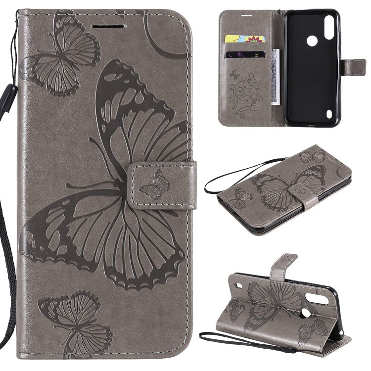 3D Butterfly Embossed Pattern Horizontal Flip Leather Case with Holder & Card Slot & Wallet & Lanyard, For LG K61, For LG Stylo 6, For LG K50S, For Motorola Moto E6s (2020)