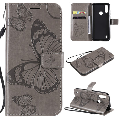 3D Butterfly Embossed Pattern Horizontal Flip Leather Case with Holder & Card Slot & Wallet & Lanyard, For LG K61, For LG Stylo 6, For LG K50S, For Motorola Moto E6s (2020)