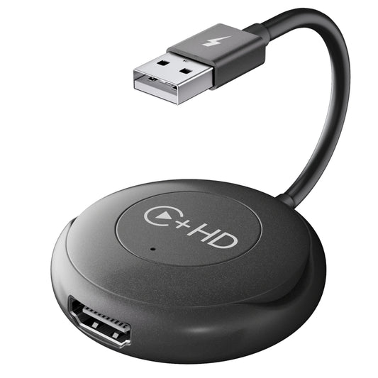 USB and HDMI Wired to Wireless CarPlay Auto Adapter, USB + HDMI Round