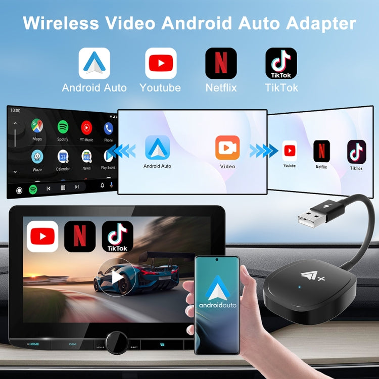 USB Interface Wired to Wireless CarPlay Auto Adapter for Android, USB Square