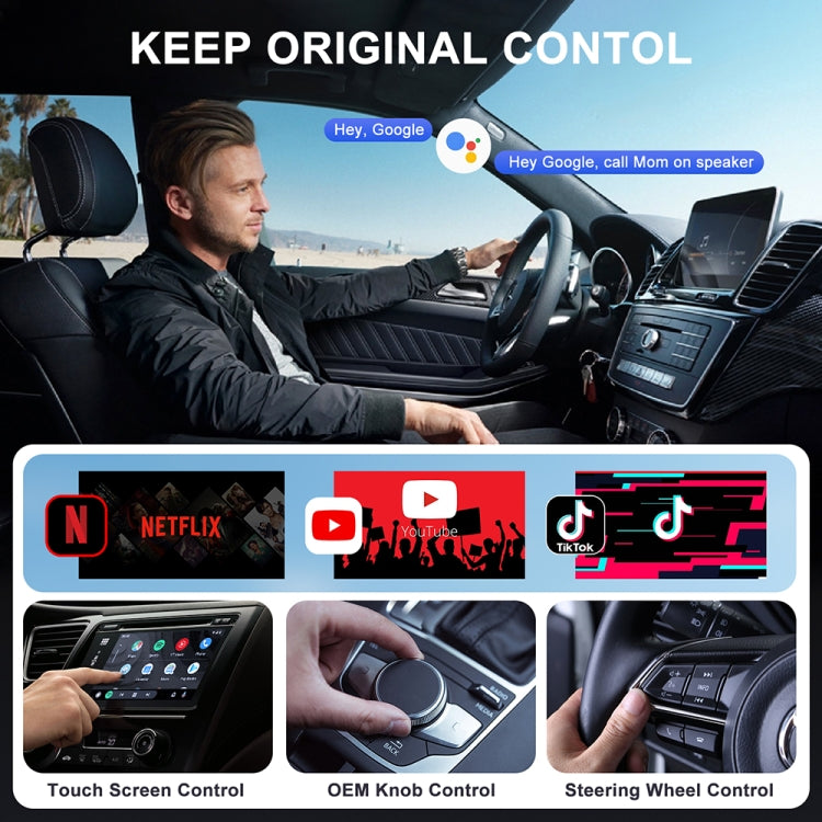 USB Interface Wired to Wireless CarPlay Auto Adapter for Android, USB Square