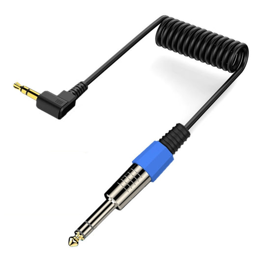 Guitar Loudspeaker Coiled 6.35mm Audio Cable, Length: 0.5m, 6.5mm to 3.5mm Elbow