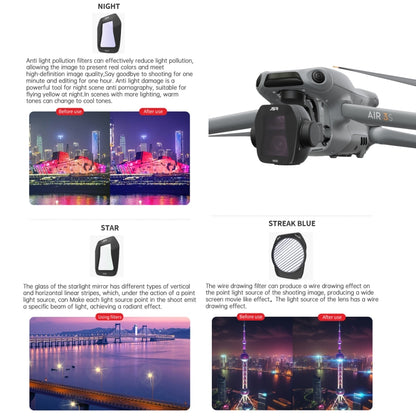 For DJI Air 3S JSR CB Series Drone Lens Filter, UV, CPL, ND8, ND16, ND32, ND64, ND8PL, ND16PL, ND32PL, ND64PL, NIGHT, STAR, Streak Drawing Blue, Adjustable CPL, 3 in 1 ND8/32/64, 4 in 1 CPL ND8/32/64, 4 in 1 ND8-64PL, 6 in 1 ND8-64 CPL STAR...