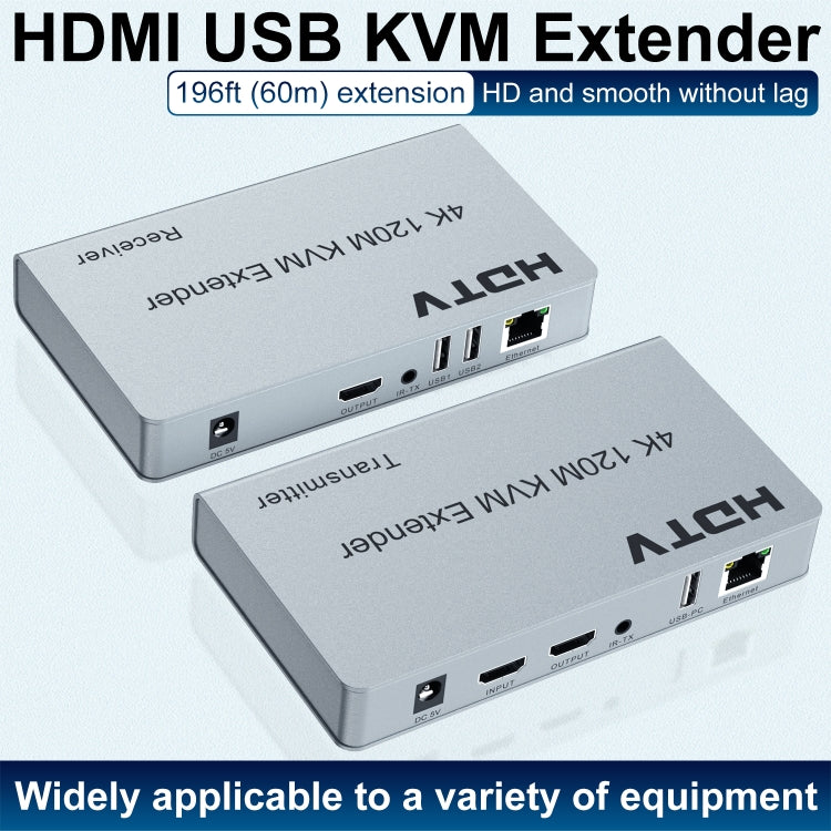 120m HDMI USB KVM 4K Network Extender, EU Plug, US Plug, UK Plug
