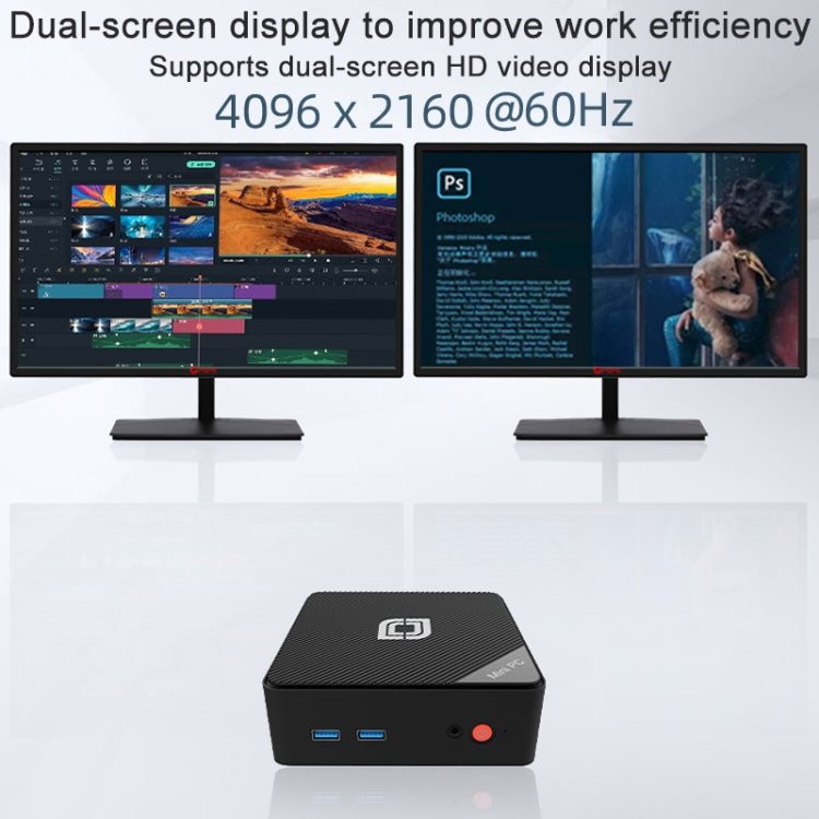 Jumper N100 II Mini PC, Intel 12th Generation Alder Lake-N N100 Quad-core 3.4GHz, RAM: 8GB, ROM: 256GB, Support HDMI(EU Plug), Jumper N100 II