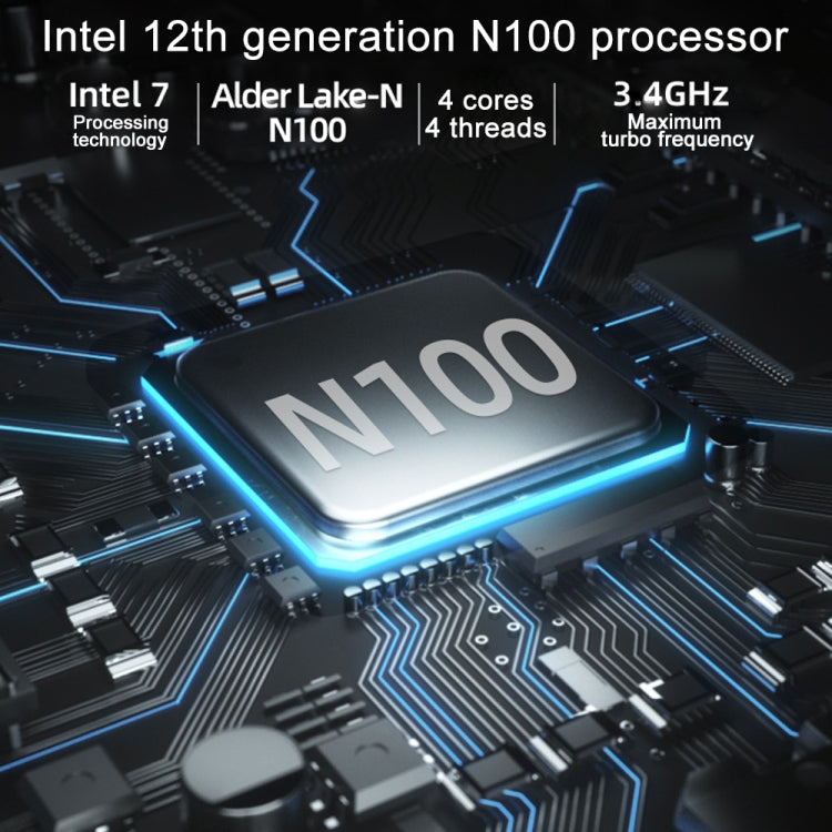 Jumper N100 II Mini PC, Intel 12th Generation Alder Lake-N N100 Quad-core 3.4GHz, RAM: 8GB, ROM: 256GB, Support HDMI(EU Plug), Jumper N100 II