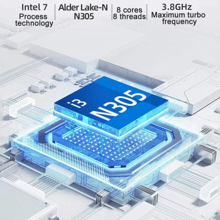 Jumper N305Hi Mini PC, Intel Alder Lake-N i3-N305 Octa-core 3.8GHz, RAM: 16GB, ROM: 512GB(EU Plug), Jumper N305Hi